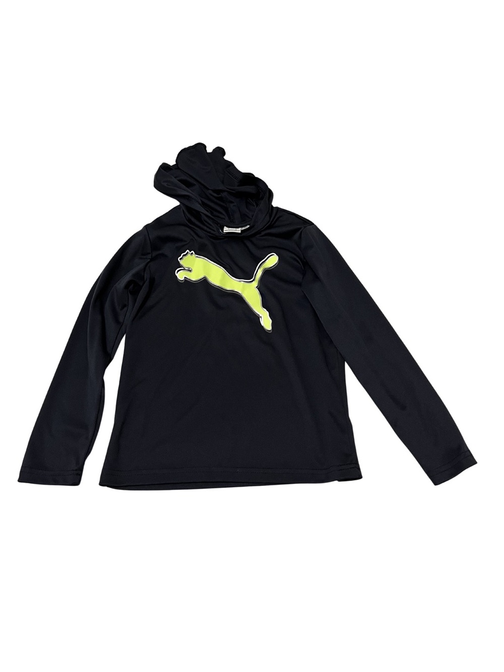 Puma Black Hoodie with Green Logo Tag